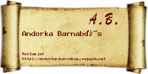 Andorka Barnabás névjegykártya
