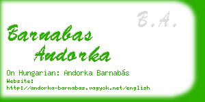 barnabas andorka business card